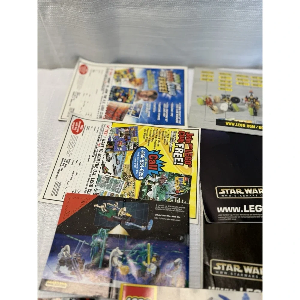 Vintage LEGO Instruction Manuals 9 Piece Lot Star Wars Technic 2000s Catalogs